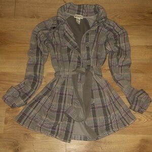 Self Esteem Multicolor Plaid trench coat